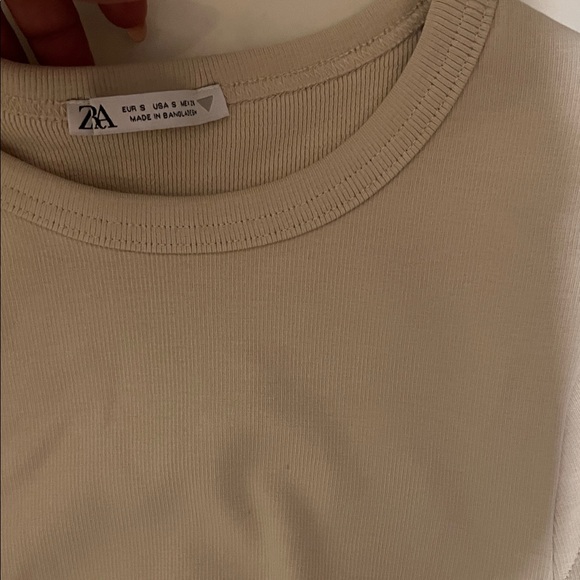 Zara Beige Ruched Mini Dress - Picture 2 of 6